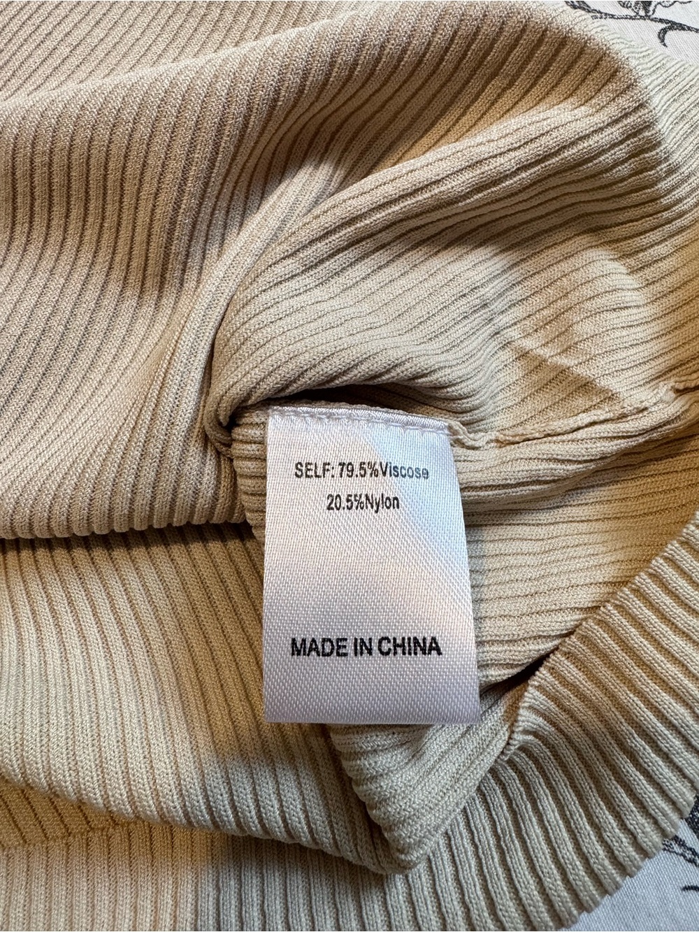 Square-Neck Ribbed Tank Top - Cream - Picture 8 of 9
